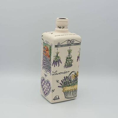 Botella Decorativa Lavanda, Botellas Decoupage Vidrio-38