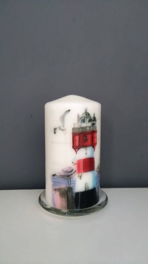 Lighthouse Nautical Decorated Candle
