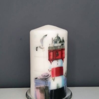 Lighthouse Nautical Decorated Candle
