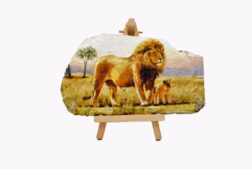 Lion Decoupage Slate