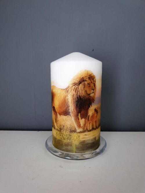 Lions Decorative Candle