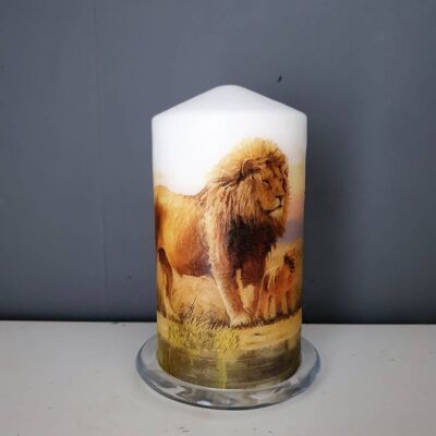 Lions Decorative Candle