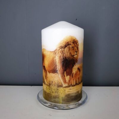 Lions Decorative Candle