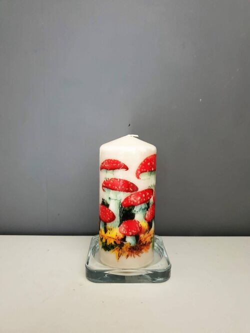 Mushrooms Decorative Pillar Candle