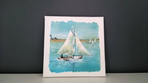 Nautical Boat Canvas, Decoupage Sailing Art-429