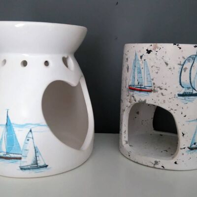 Nautical Boat Wax Melt Burner, chauffe-cire en céramique