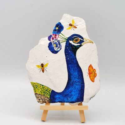 Peacock Decorative Decoupage Slate