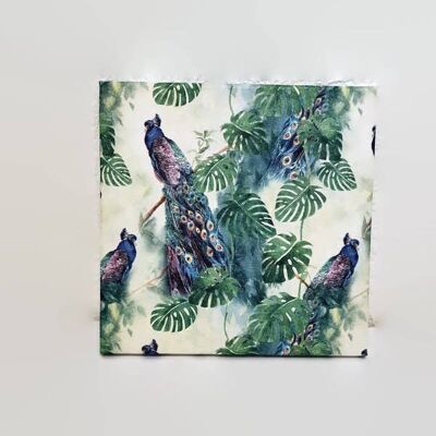 Pfau-Decoupage-Leinwand, Pfau-Liebhaber-Geschenke, Wand Art-303