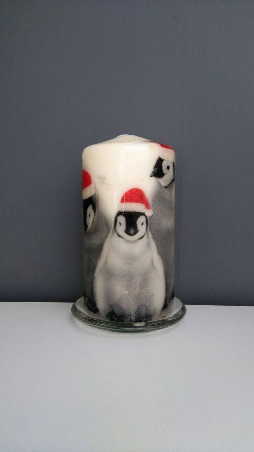 Penguin Christmas Candle