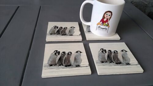 Penguin Decoupage Coasters