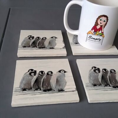 Penguin Decoupage Coasters