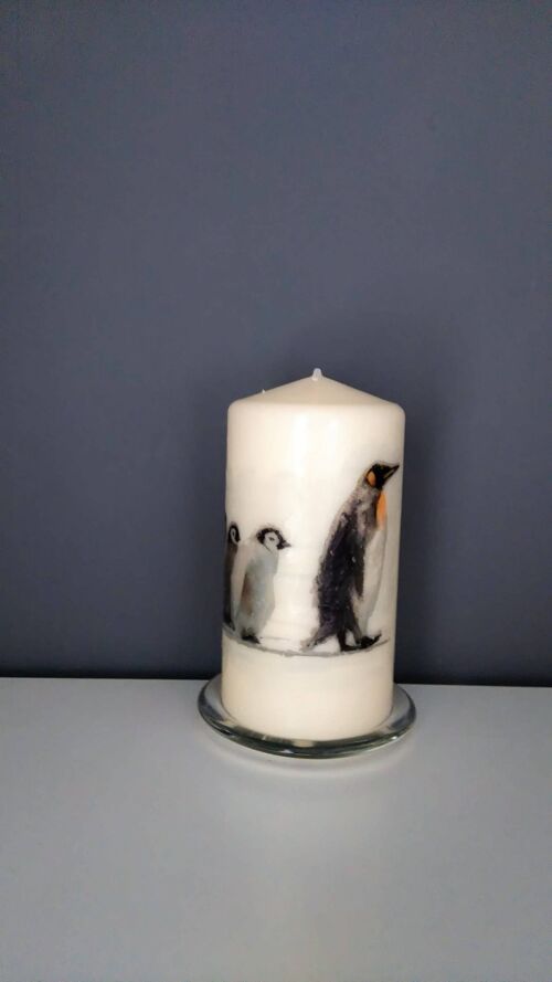 Penguin Family Pillar Candle