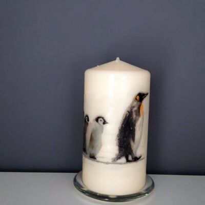 Penguin Family Pillar Candle