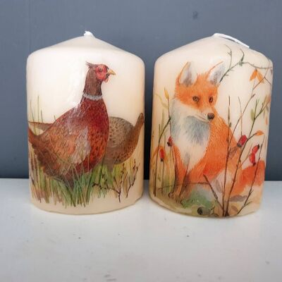 Pheasant And Fox Candles