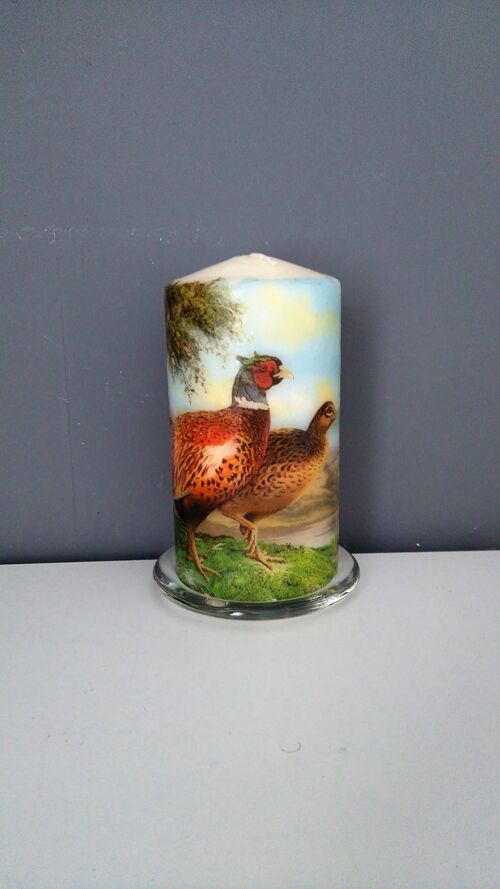 Pheasant Pillar Candle