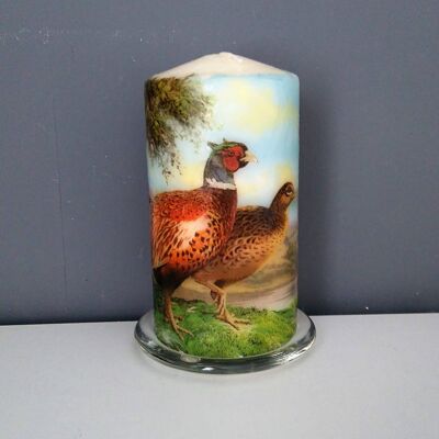 Pheasant Pillar Candle