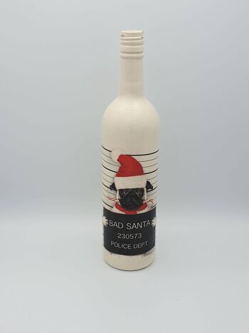 Bouteille décorée de carlin, bouteille modifiée de découpage, Christ-265 3