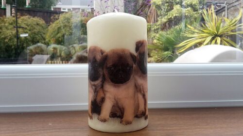 Pug decorative candle