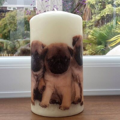 Pug decorative candle