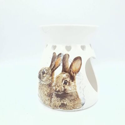 Quemador de cera de conejo, regalos de amante de conejo, cera de cerámica