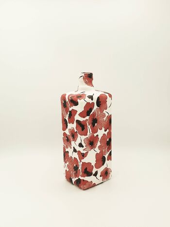 Bouteille de découpage coquelicot rouge, bouteilles en verre recyclées, Pop-448 1