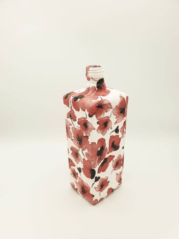 Bouteille de découpage coquelicot rouge, bouteilles en verre recyclées, Pop-448 2