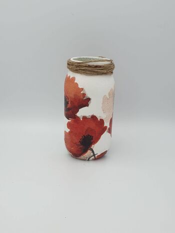 Bouteille de découpage de coquelicot rouge, bocaux en verre recyclés, 1