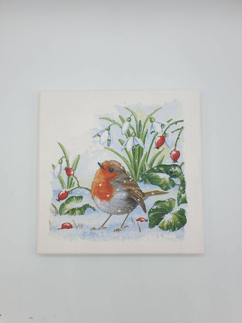 Robin Decoupage Canvas, Robin Lover Gifts, Wall Art Gif-45