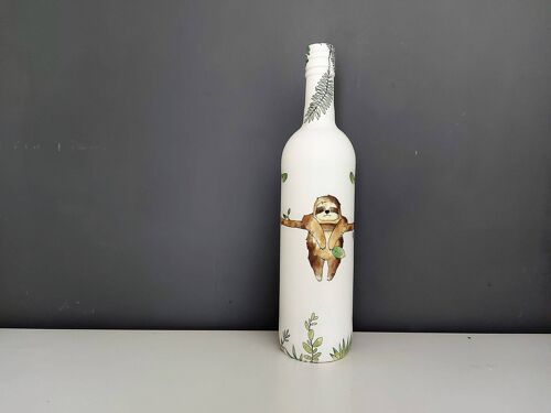 Sloth Decoupage Bottle, Sloth Lover Home Décor Gifts-47