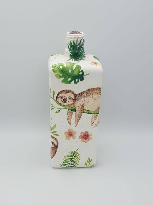 Sloth Decoupage Bottle, Sloths Lover Home Décor Gifts-158