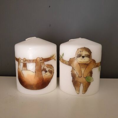 Small Decorative Sloth Candles