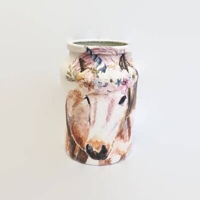 Barattolo decoupage unicorno, vasi in vetro riciclato