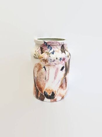 Pot de découpage de licorne, vases en verre recyclés 1