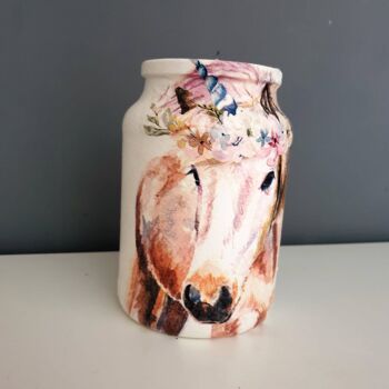 Pot de découpage de licorne, vases en verre recyclés 3