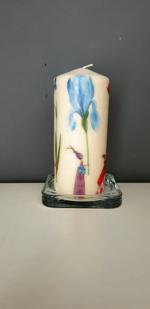 Unique Decoupage Pillar Candle