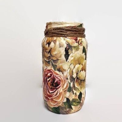 Tarro decorativo floral vintage, regalos para ella, jarrón pequeño
