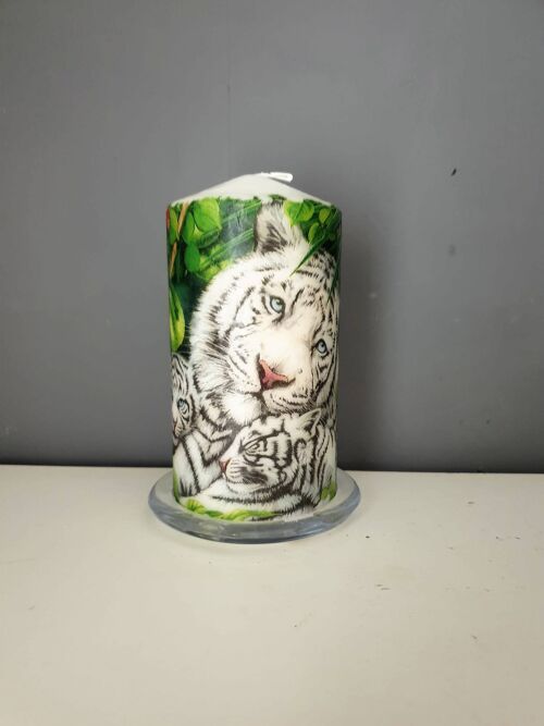 White Tiger Decorative Candle