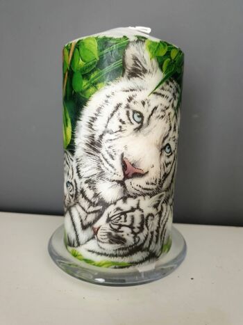 Bougie Décorative Tigre Blanc 2