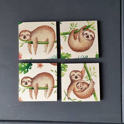 Wooden Sloth Coasters