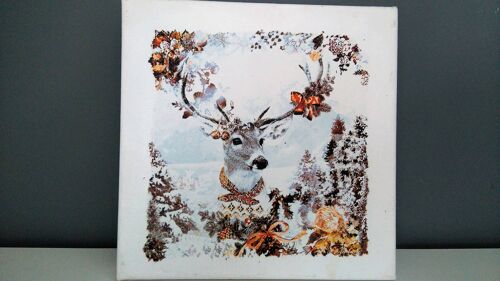 Woodland Deer Canvases, Winter Reindeer Picture Art, Bi-155