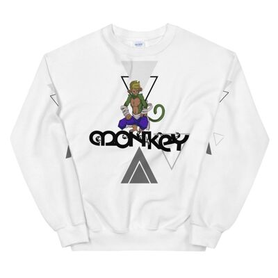Monkey Unisex White Sweatshirt 2022 Edition