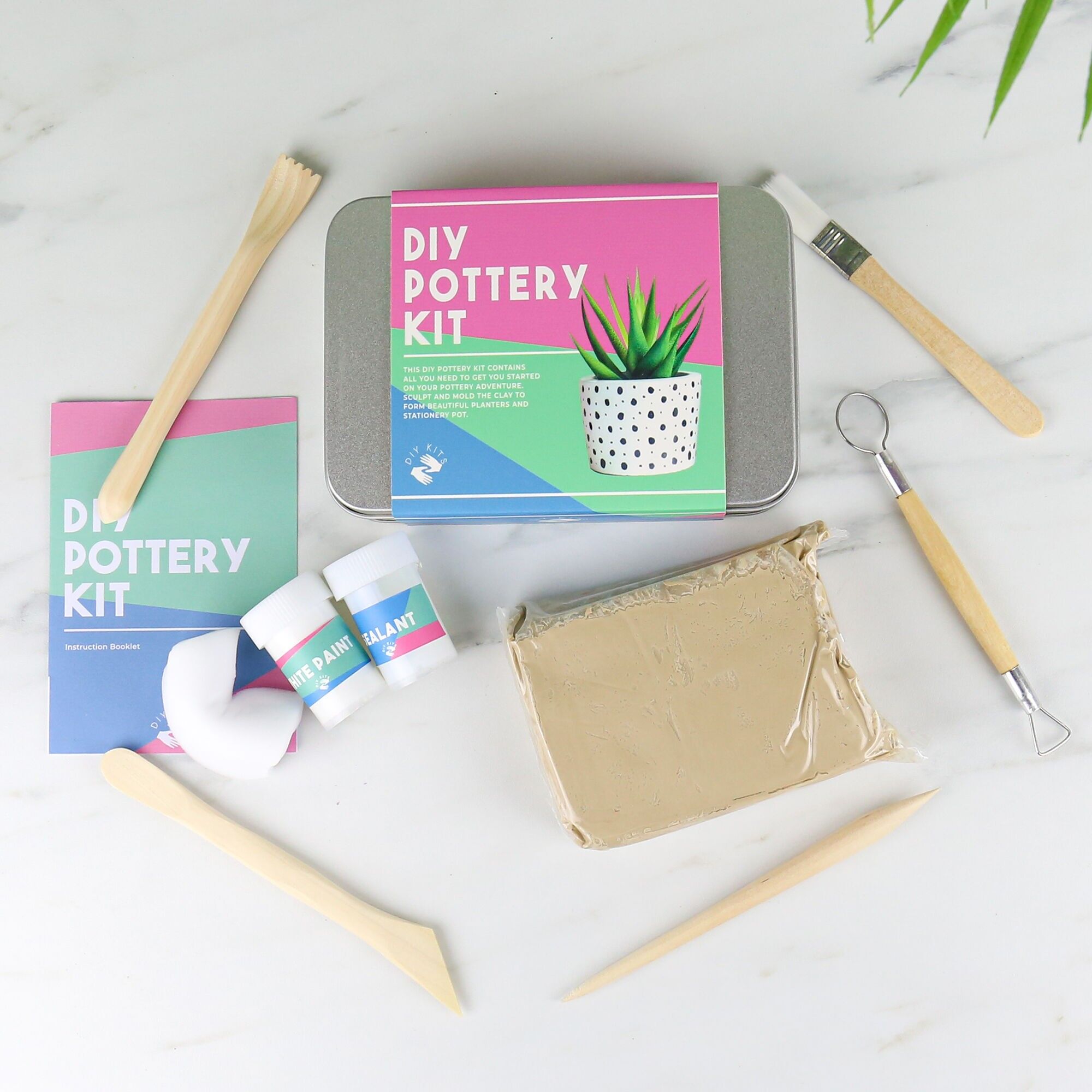DIY pottery set including instructions