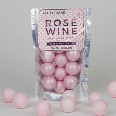 Bombes de bain pétillantes Vin rosé