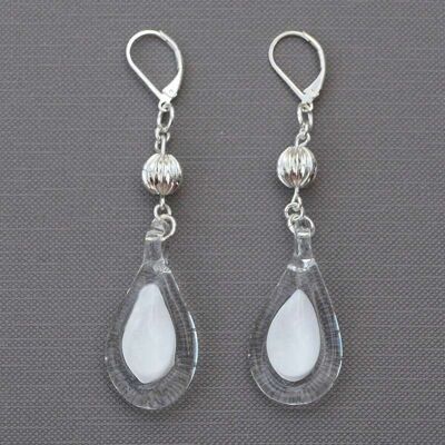 Designer certified Murano glass dangling earrings. DOLCE PRINCESS model