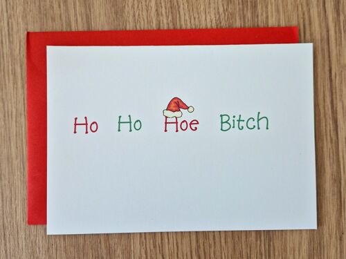 Funny Rude Christmas Card - Ho Ho Hoe