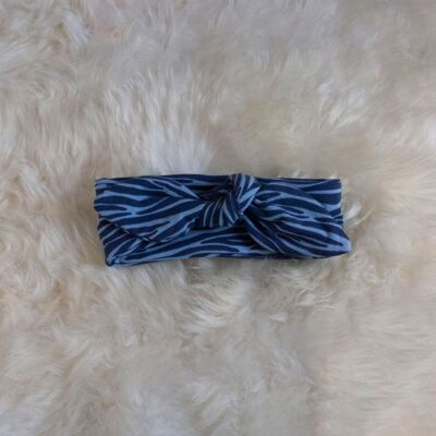 Knoophaarband Brede Band Zebra Blauw