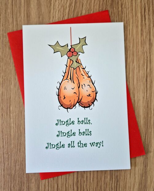 Funny Rude Christmas Card - Jingle Balls