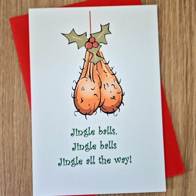 Cartolina di Natale maleducata divertente - Jingle Balls