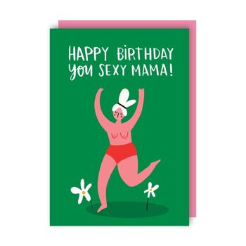 Lot de 6 cartes d'anniversaire Sexy Mama 2
