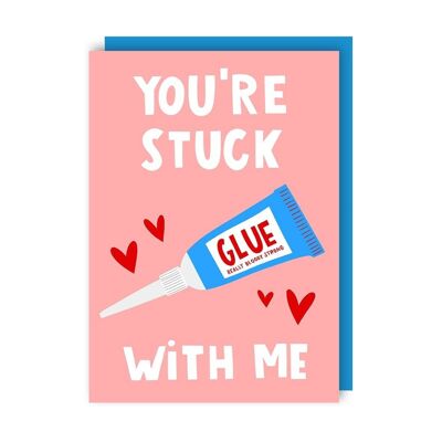 Stuck Glue Love Card pack de 6 (Anniversaire, Saint Valentin, Appréciation)